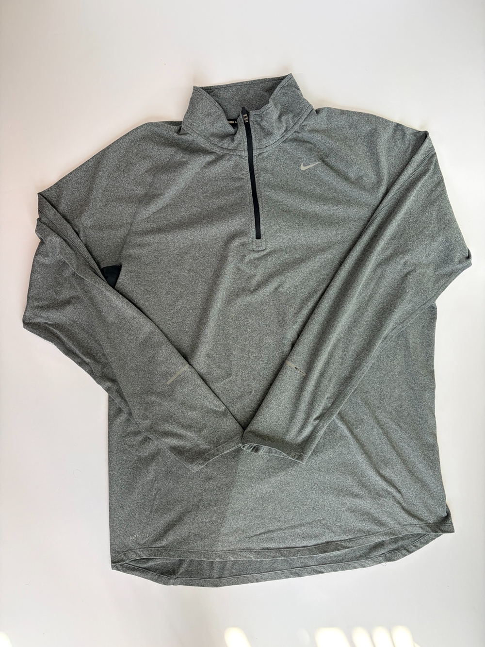 Nike Dri-Fit Quarter Zip Pullover Gray Running Top Size L